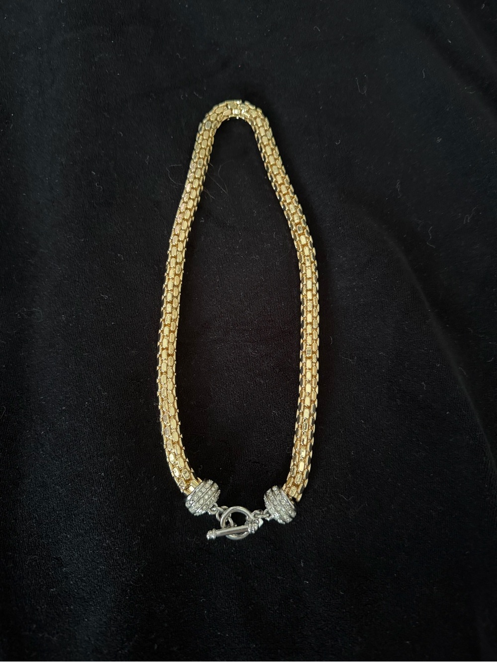 Banana Republic Gold-Tone Braided Necklace with Silver Toggle Accents
